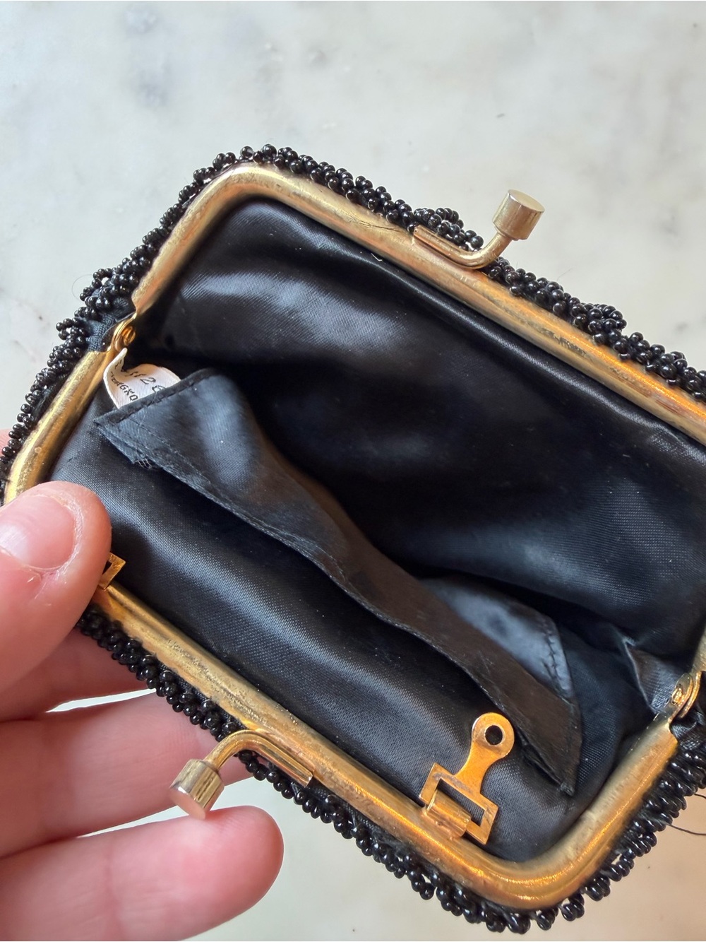 Vintage Beaded Black Evening Clutch - Picture 5 of 5